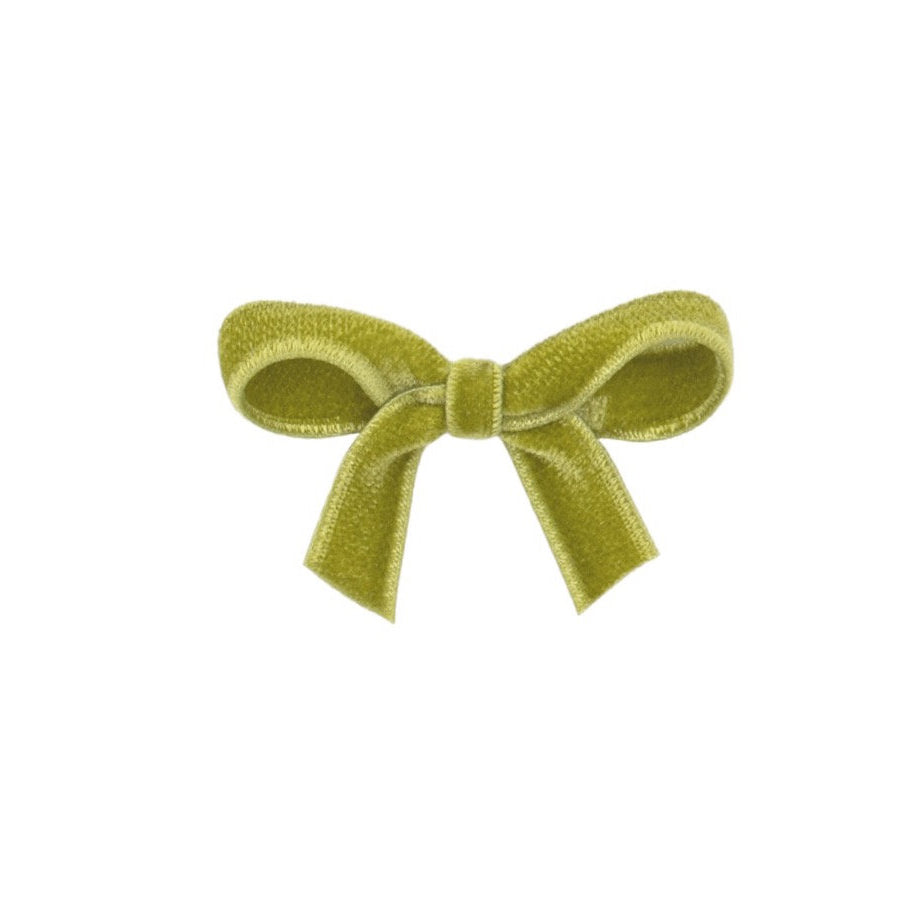 Olilia-Small Velvet Bow-Chartreuse
