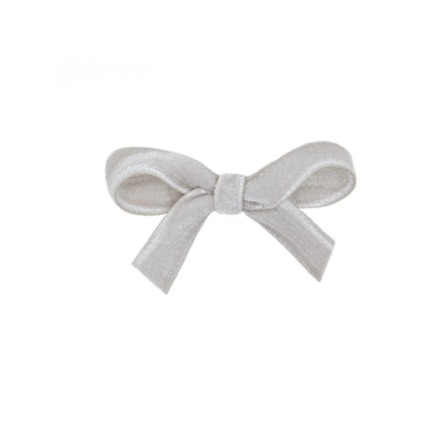 Olilia-Small Velvet Bow-Dove Grey