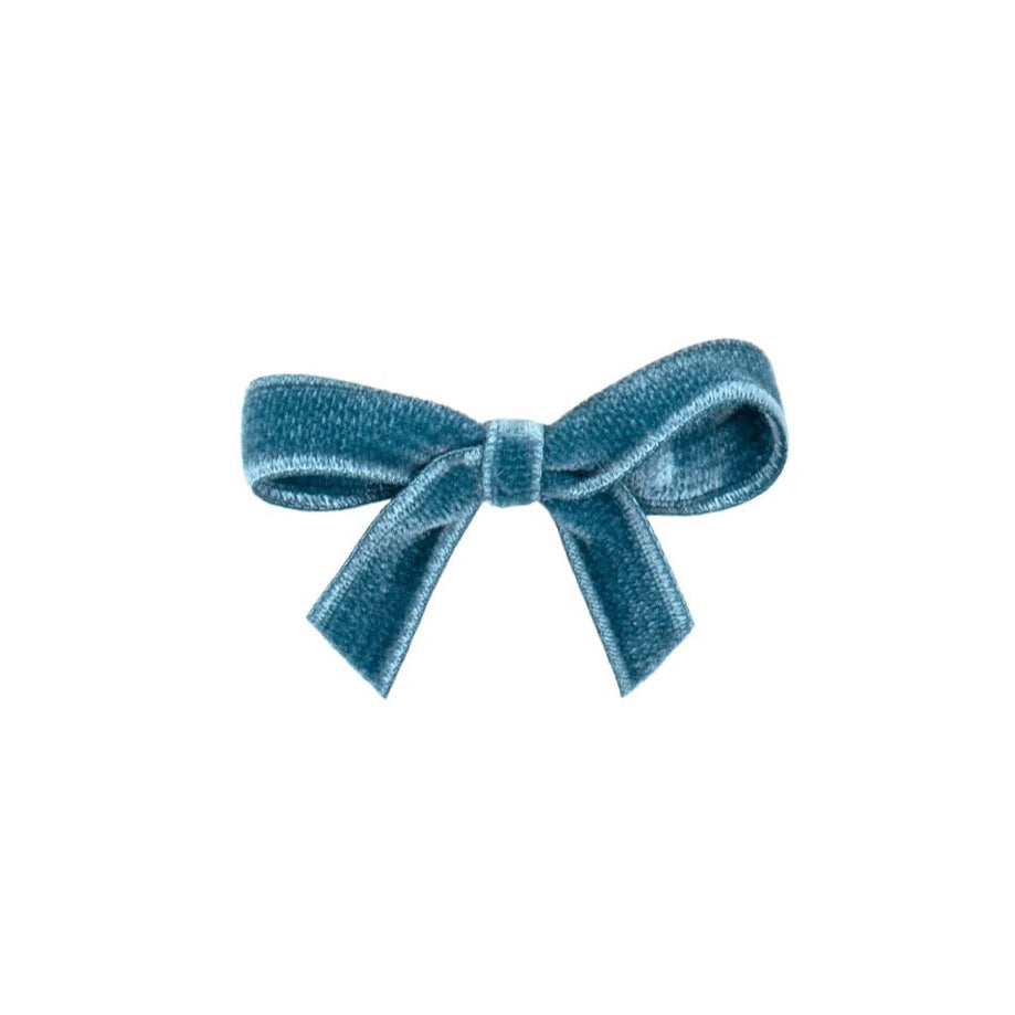 Olilia-Small Velvet Bow-Teal