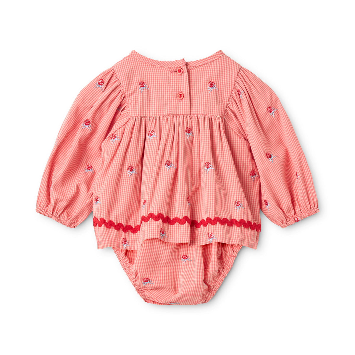 Flöss-Girl Sonja Romper Pink Rose Gingham