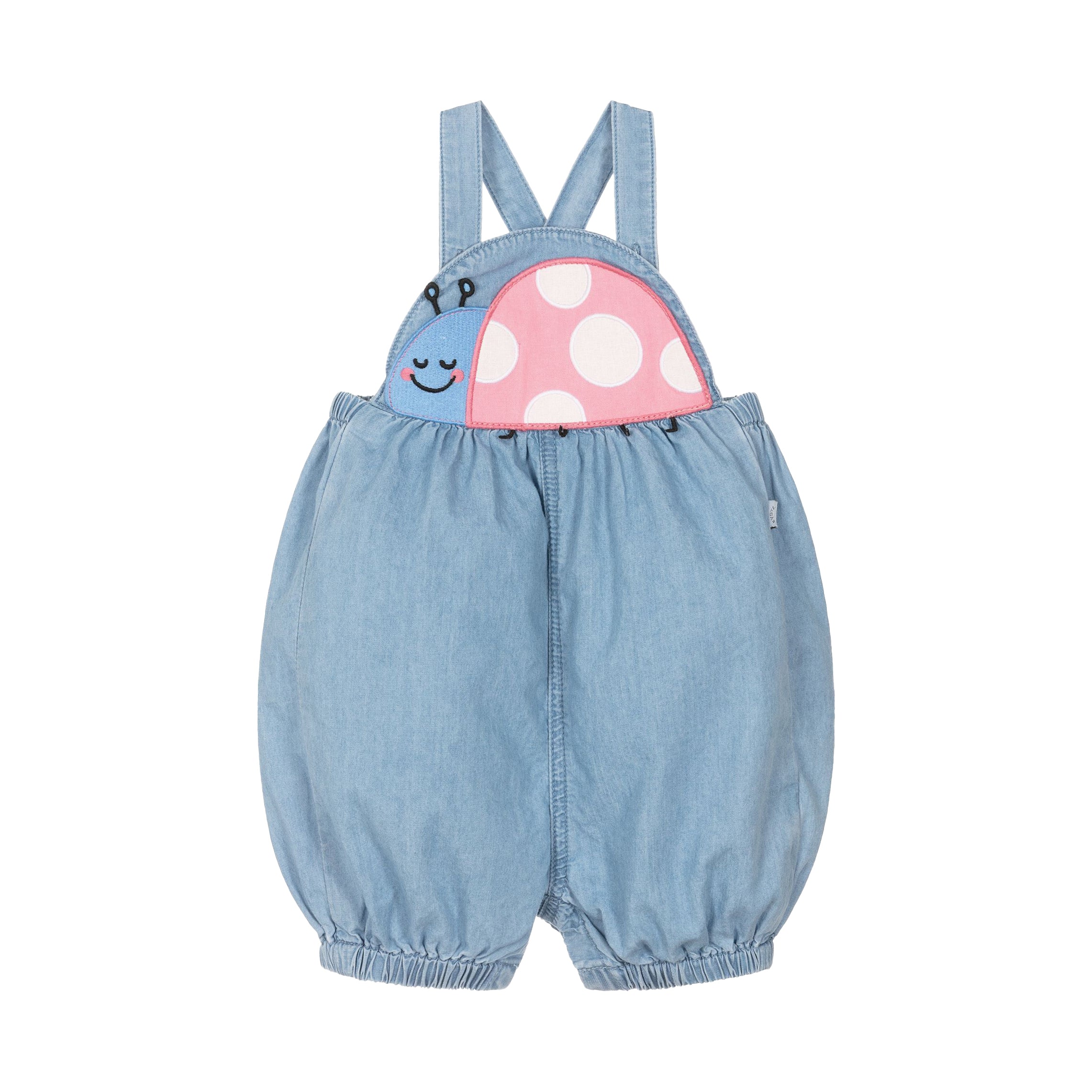 Stella McCartney Kids-Baby Girl Chambray Overall With Ladybug Detail
