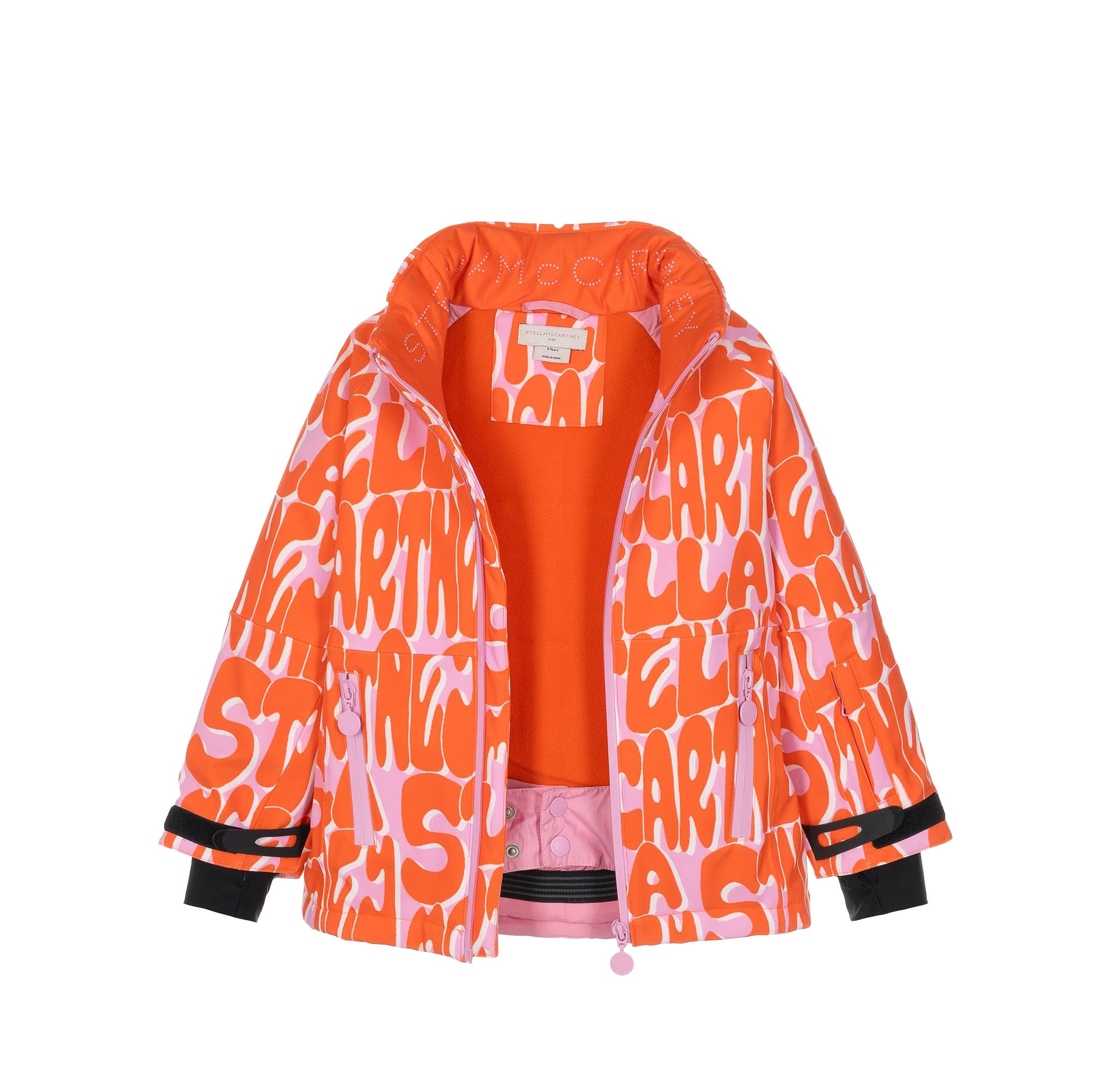 Stella McCartney Kids-Girl Stella Logo Ski Jacket Pink
