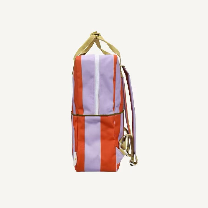 Sticky Lemon backpack large | lemon tree | stripes | campfire orange + dewy lilac