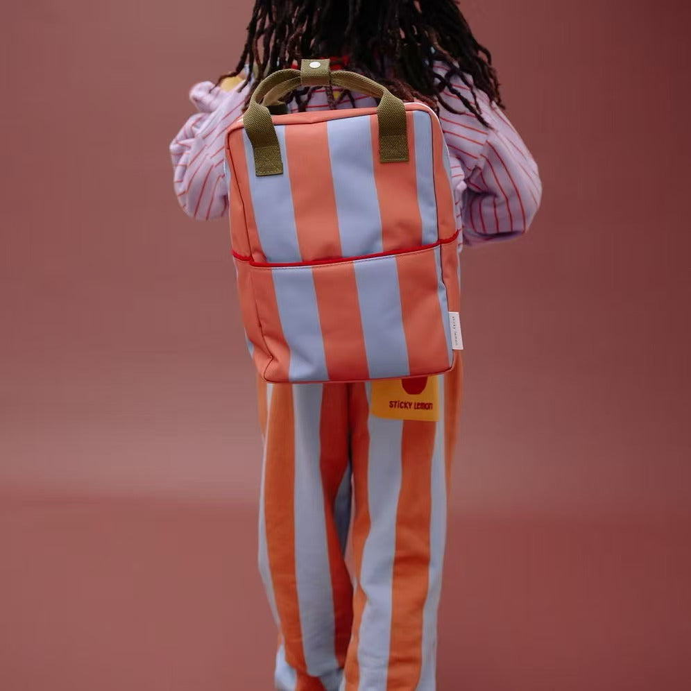 Sticky Lemon backpack medium | lemon tree | stripes | cloud blue + maple whirl