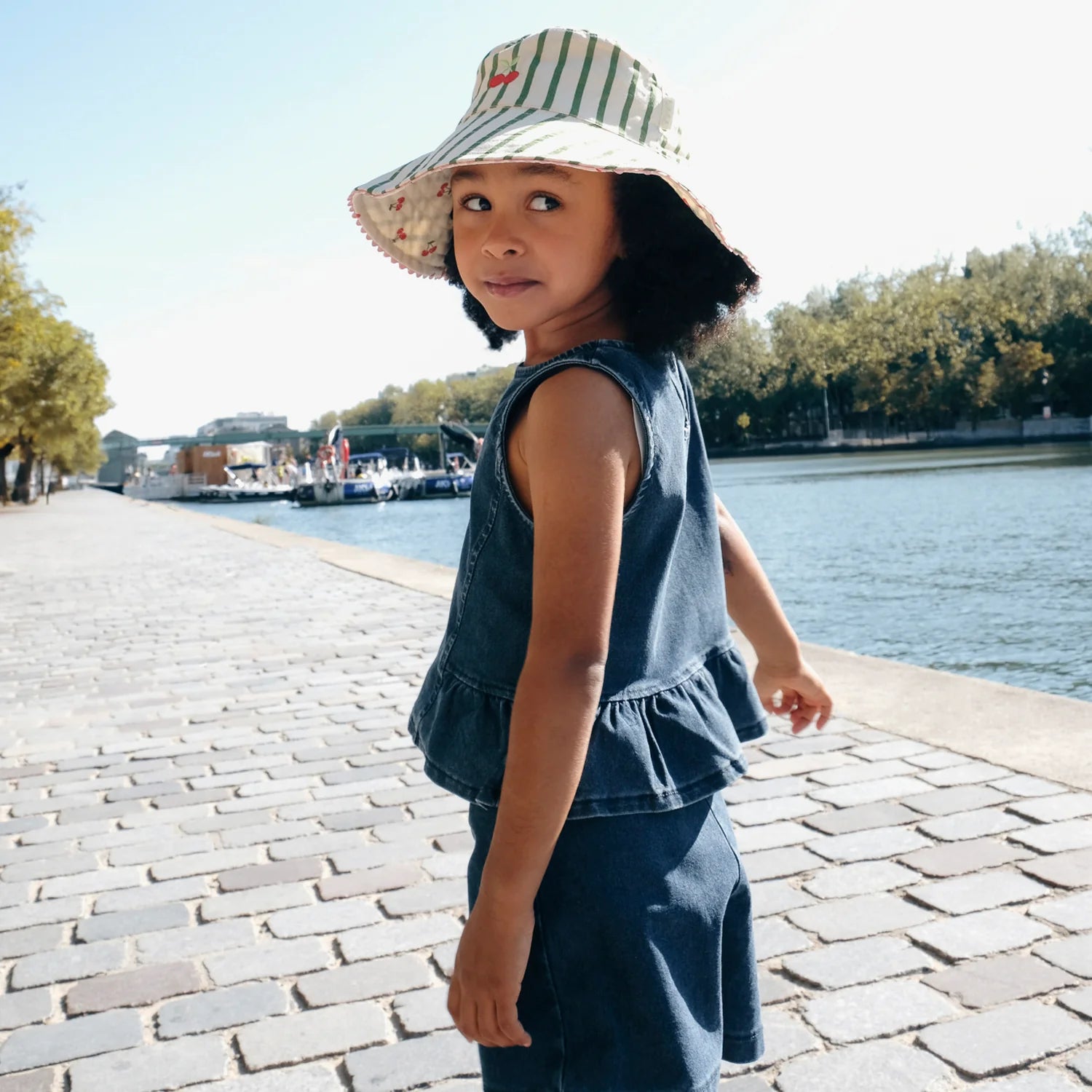 Rockahula Kids-Cherry Kiss Stripy Reversible Sun Hat