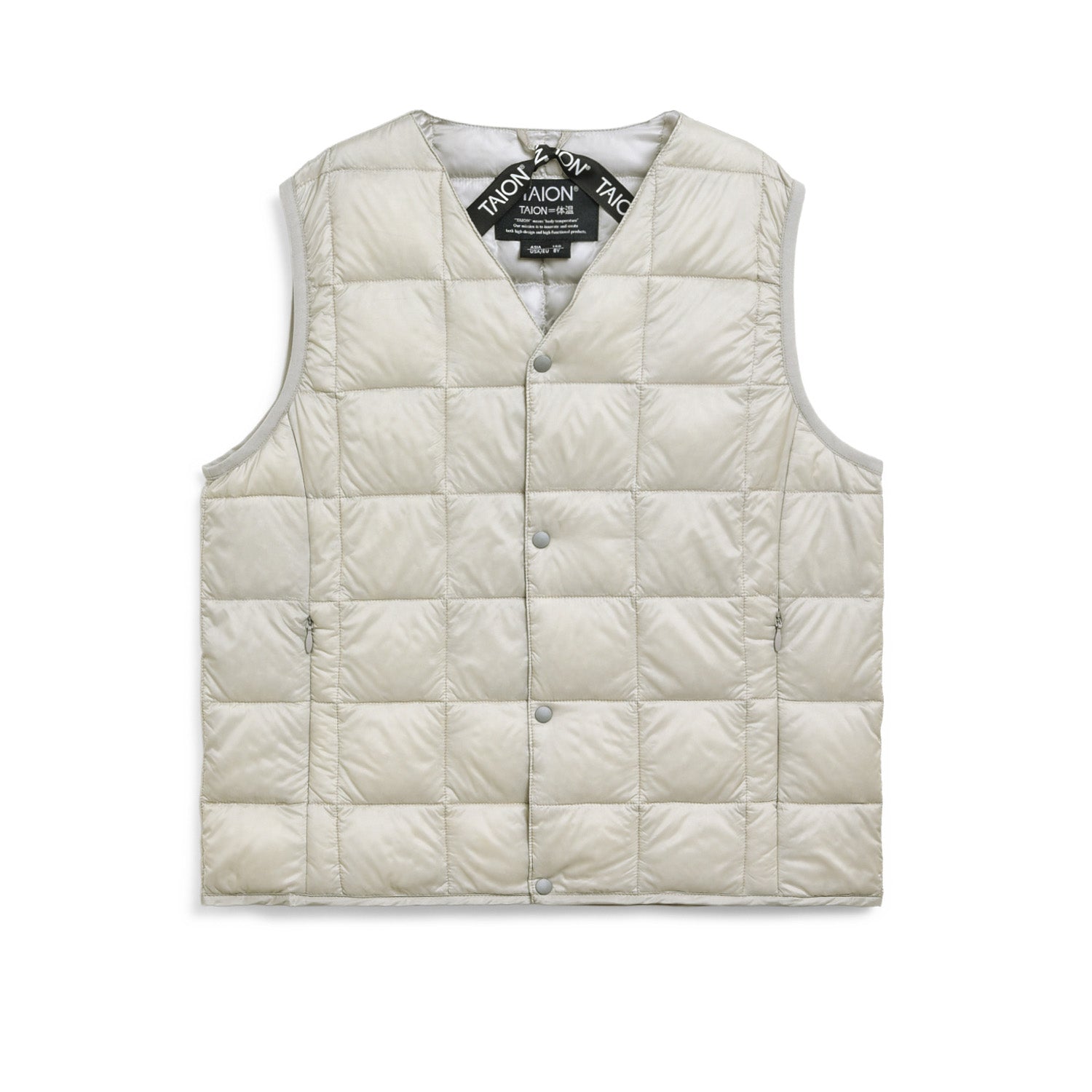 Taion-Kids V Neck Button Down Vest Icegray