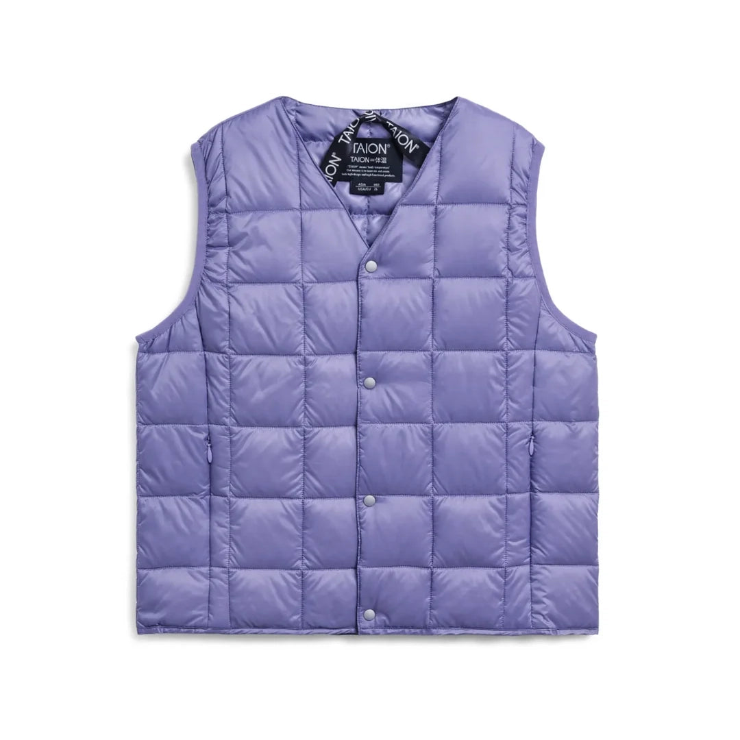 Taion-Kids V Neck Button Down Vest Lavender