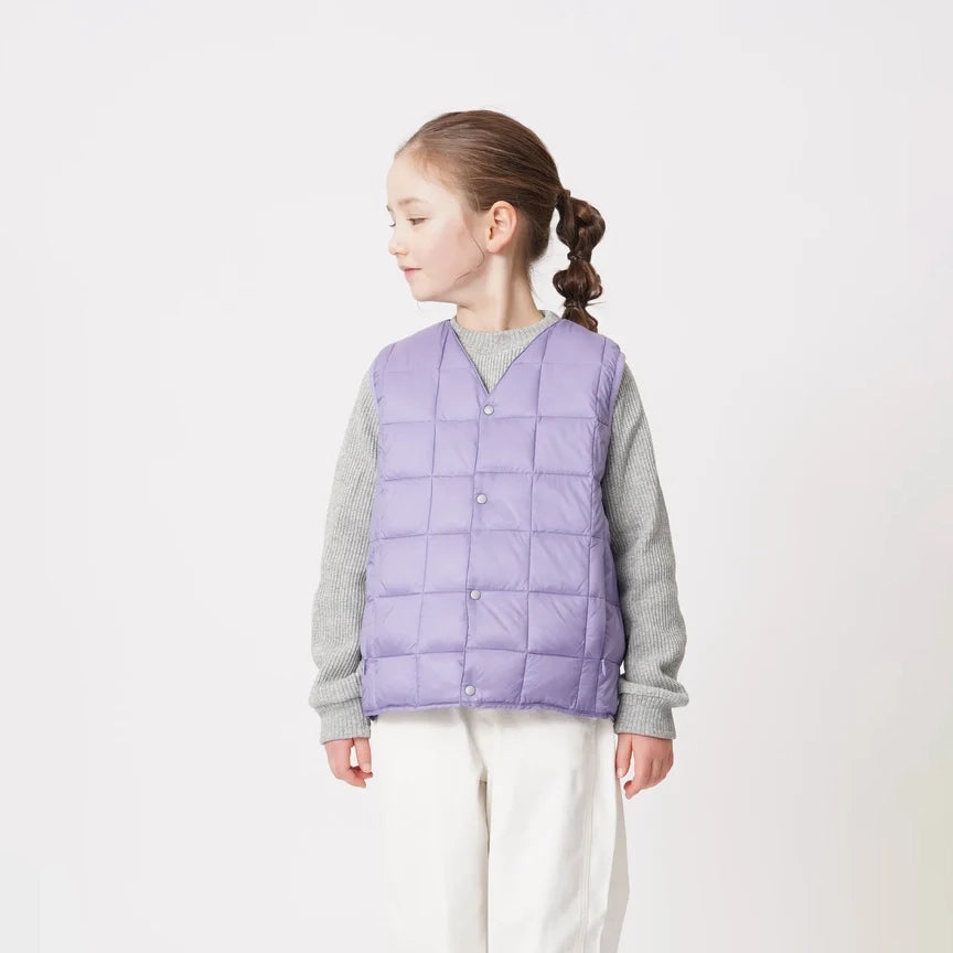 Taion-Kids V Neck Button Down Vest Lavender