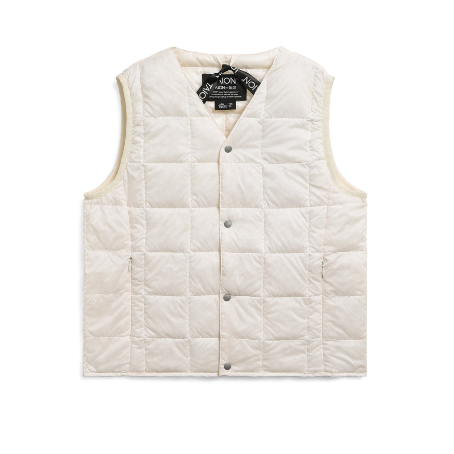 Taion-Kids V Neck Button Down Vest Off White