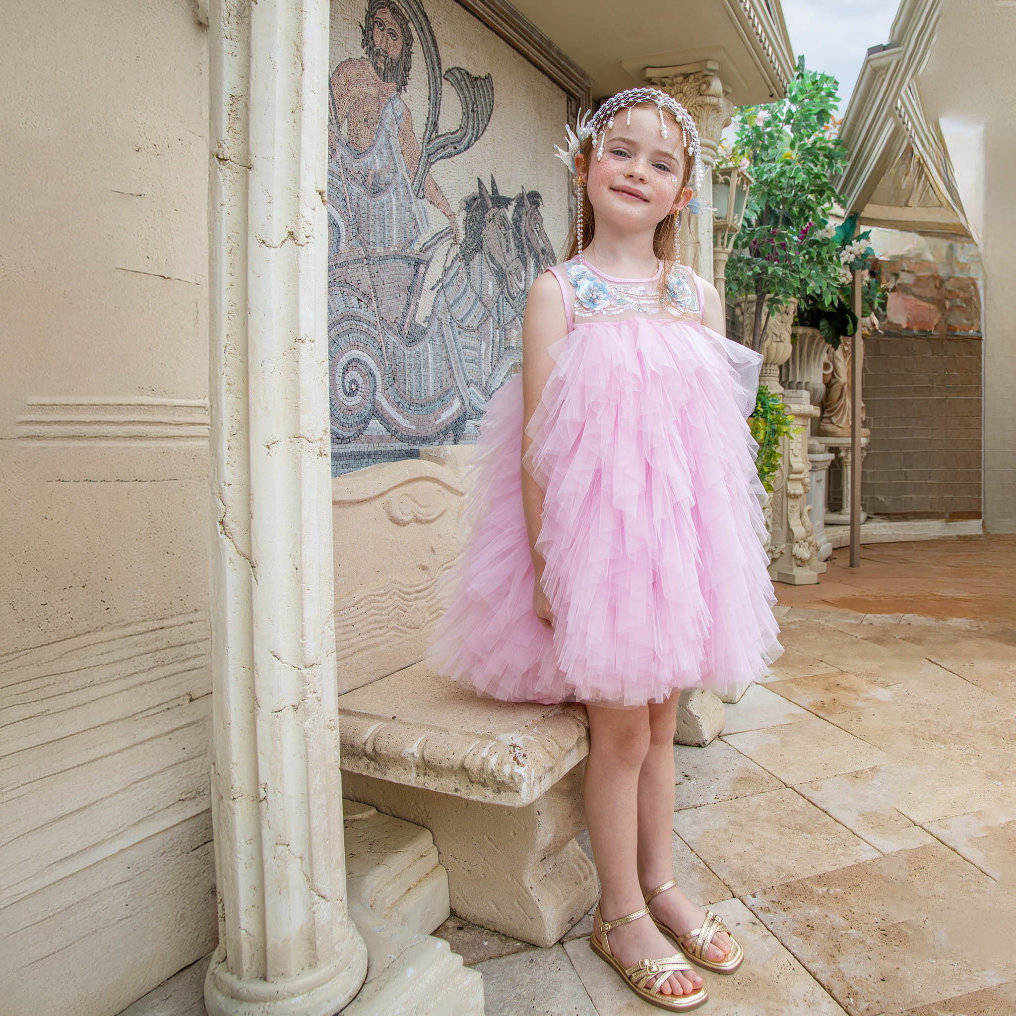 Tutu Du Monde-Girls Iridescent Muse Tulle Dress Pink Perfume