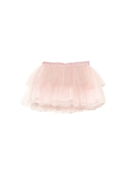 SS24 BEBE SHIMMER SHINE SKIRT-PINK CLOUD