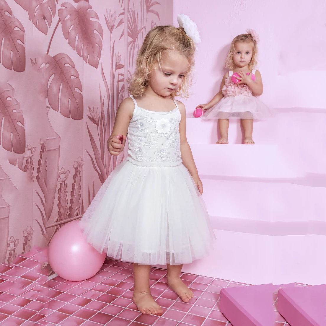 Tutu Du Monde-BEBE WHITE LOTUS TUTU DRESS