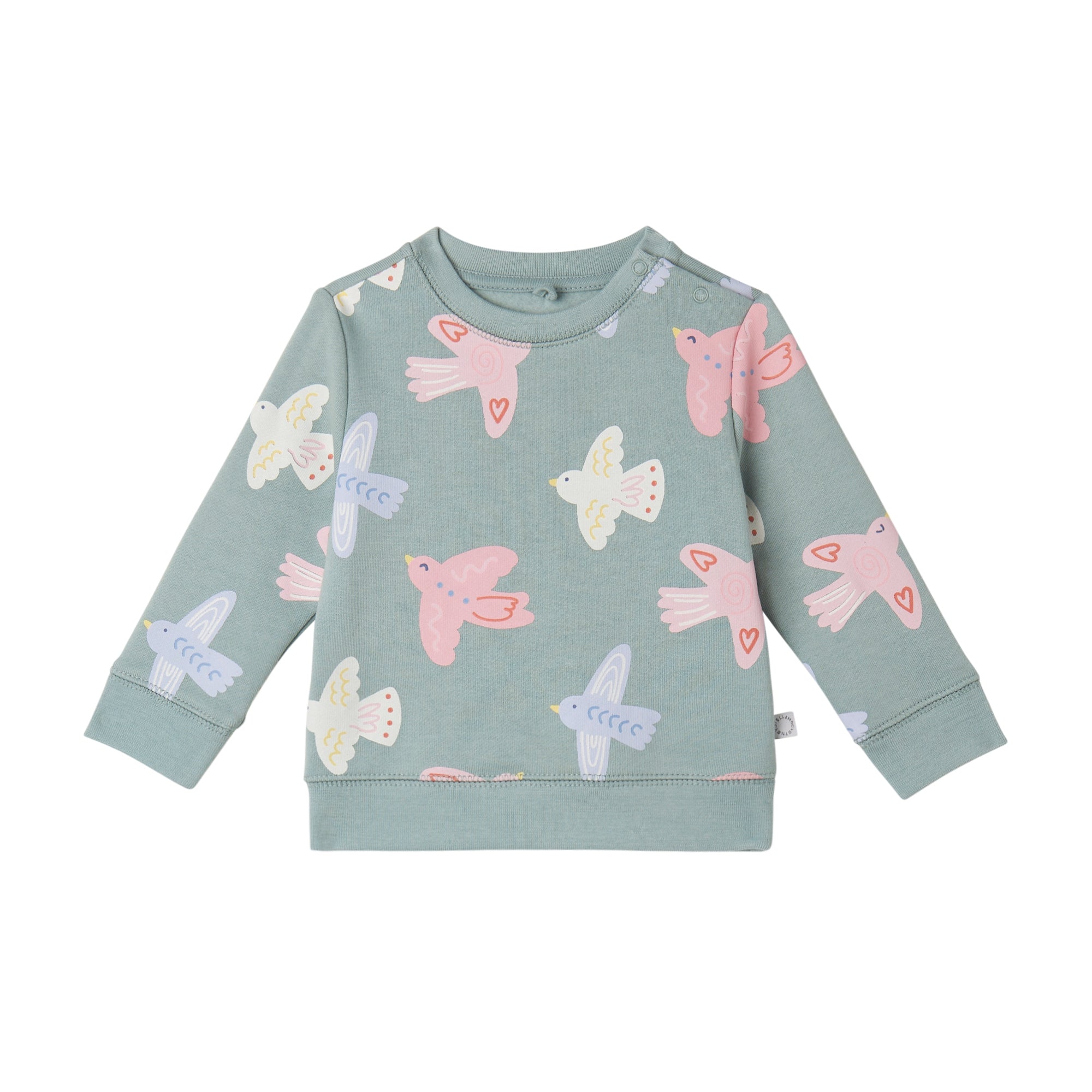 Stella McCartney Kids-Baby Girl Birds Sweatshirt Sage
