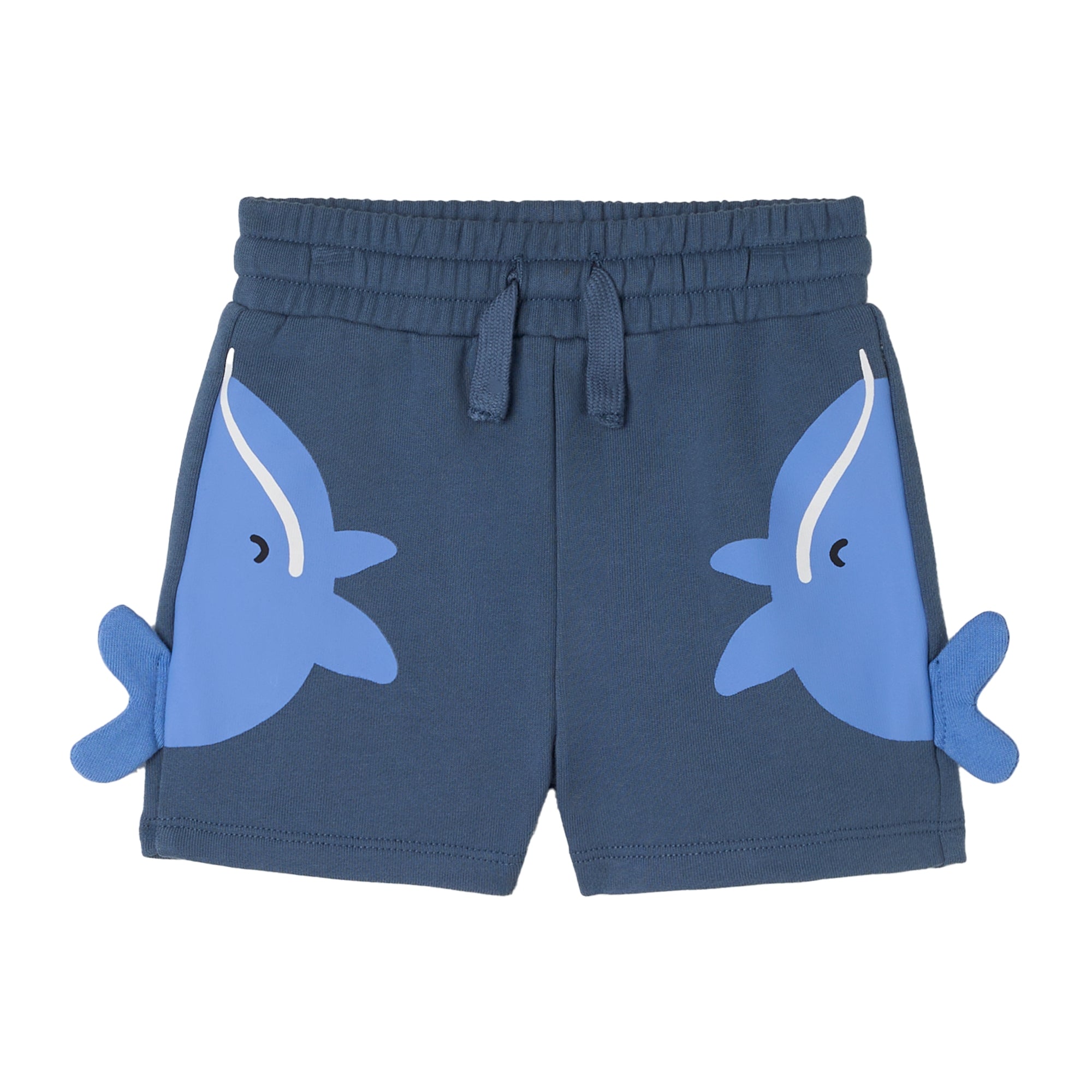 Stella McCartney Kids-Baby Boy Fleece Blue Shorts With Whale Graphic