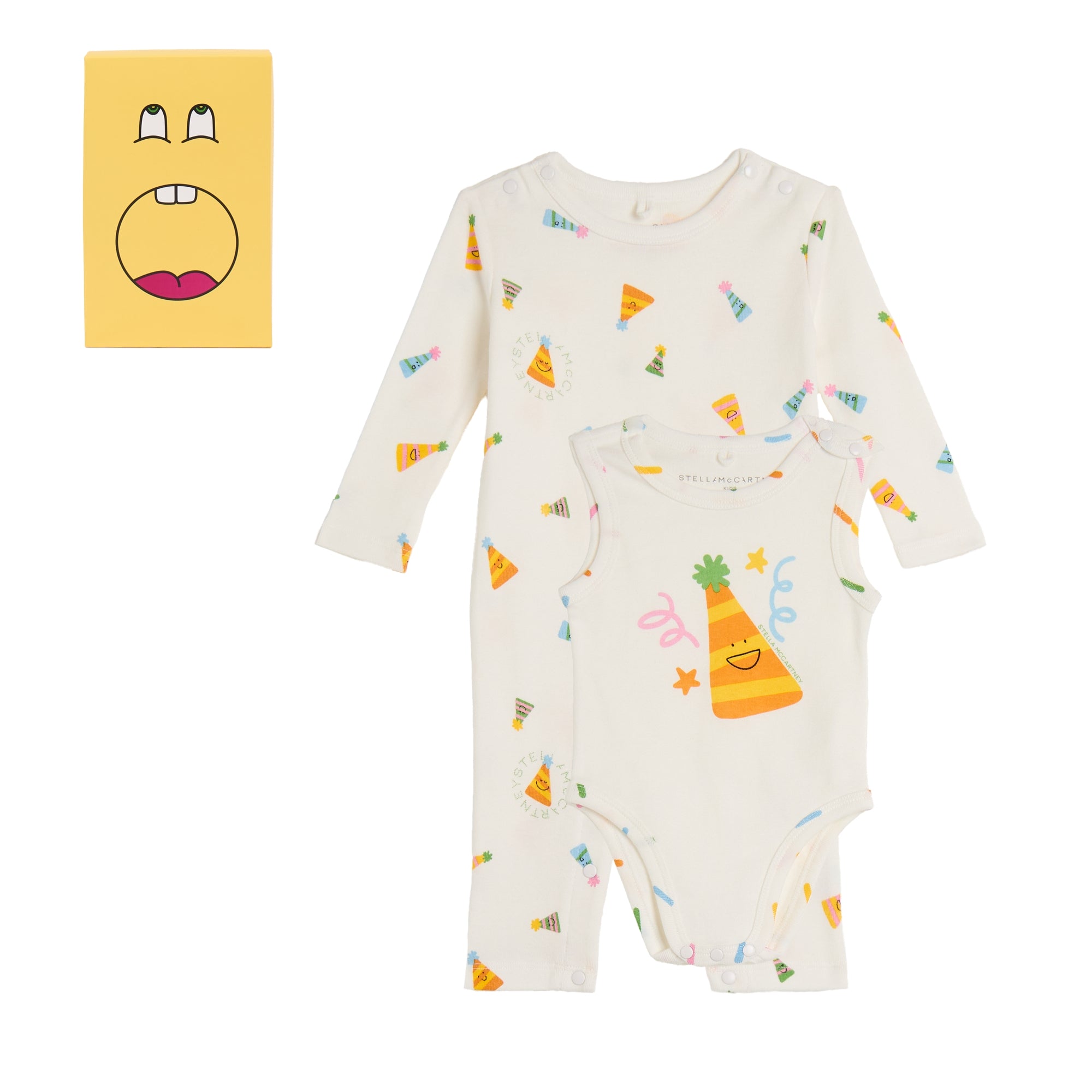 Stella McCartney Kids-Baby 2PC Set Party Hat Romper And Bodysuit