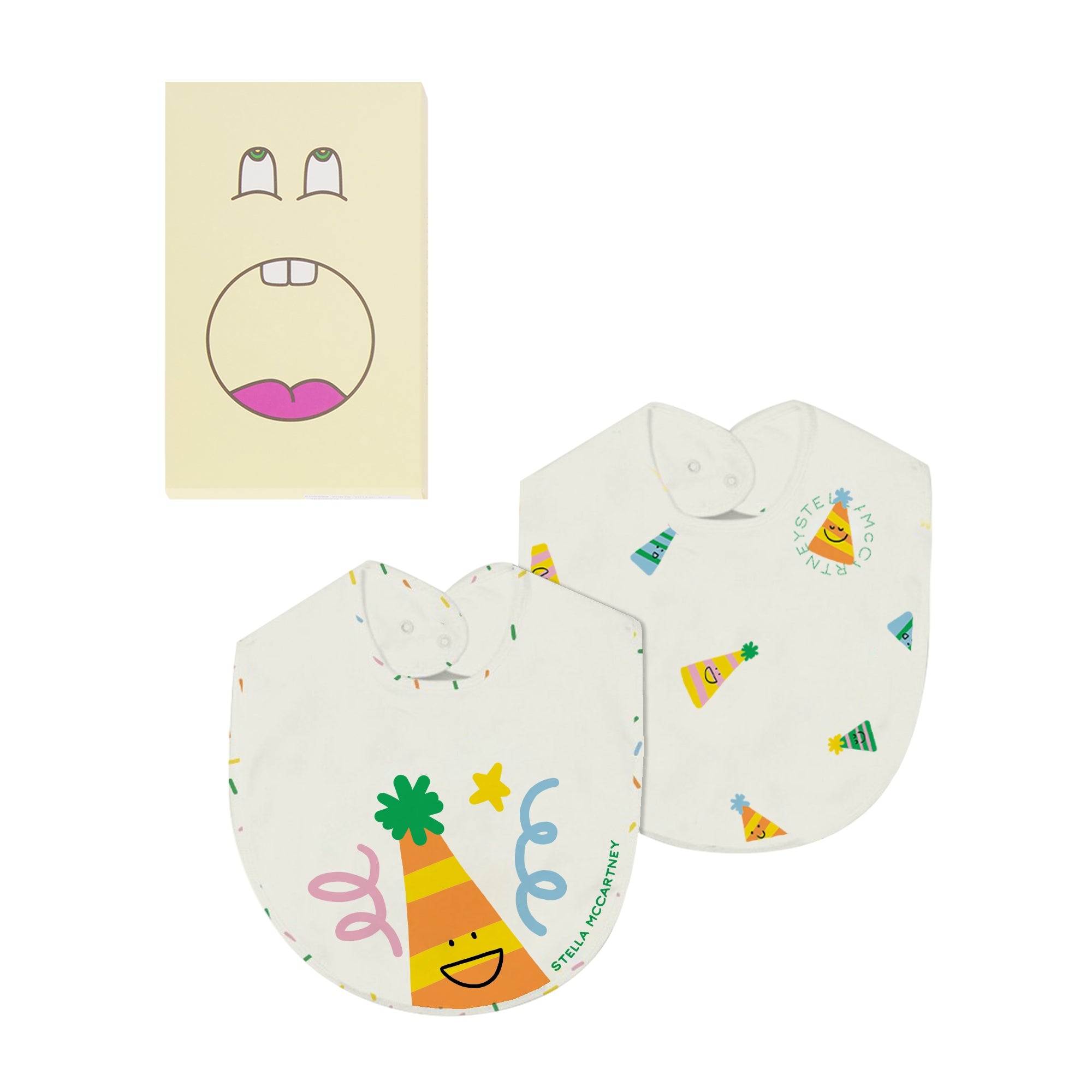 Stella McCartney Kids-Baby Party Hat 2PC Set Of Bibs