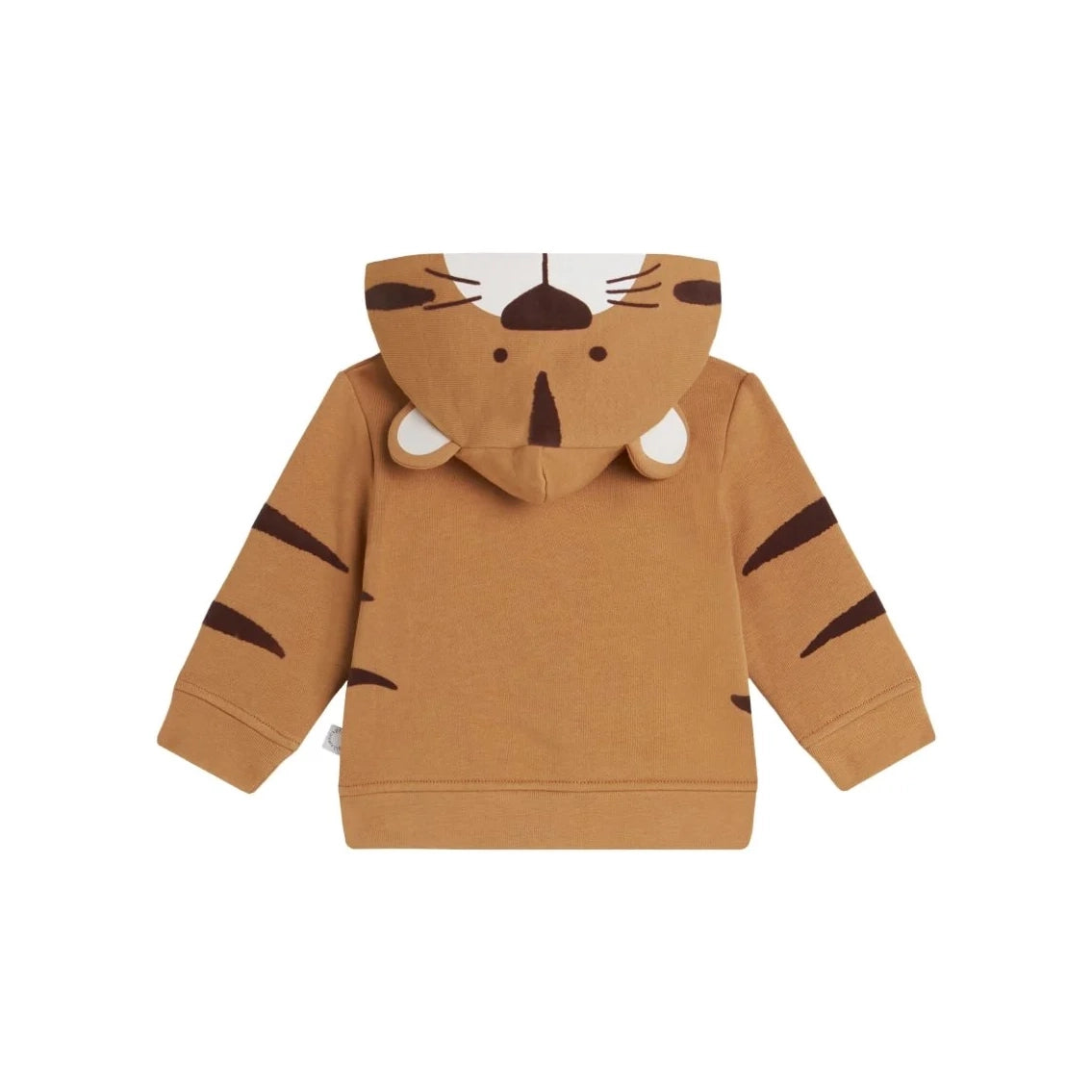 Stella McCartney Kids-Zip Up Tiger Hooded Sweatshirt Tan