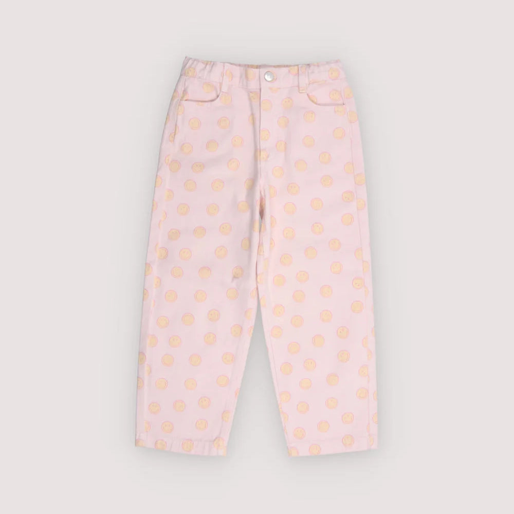 The New Society-Smiley Denim Pant Smiley Print