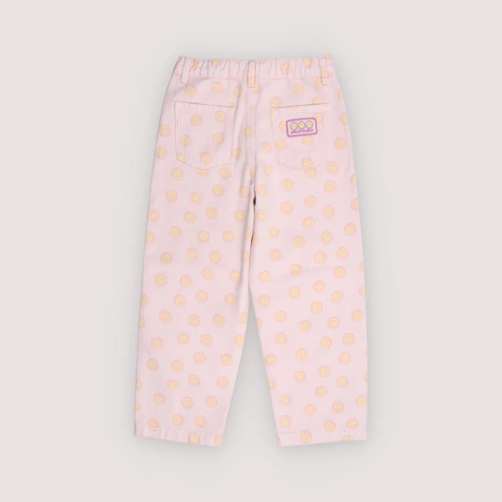 The New Society-Smiley Denim Pant Smiley Print