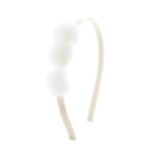 Olilia-Mink Triple Puff Hard Headband-Antique White
