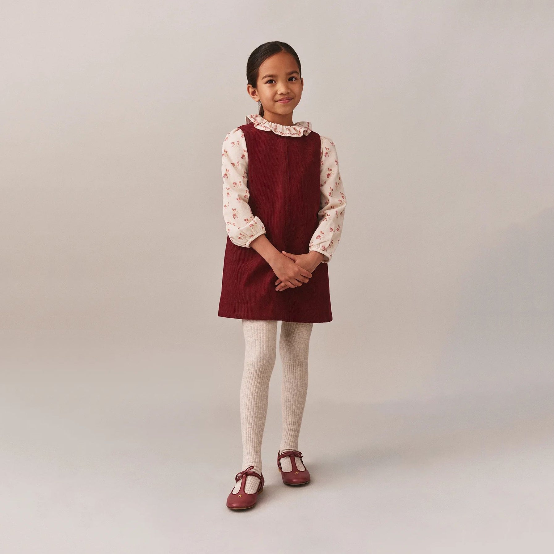 Bonpoint-Jolla cherry embroidered corduroy dress