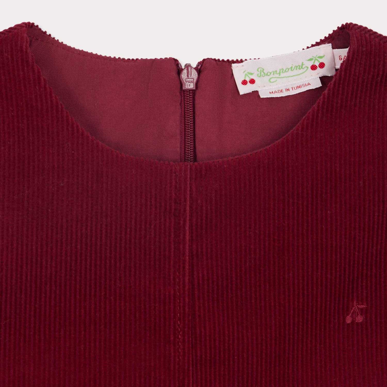 Bonpoint-Jolla cherry embroidered corduroy dress