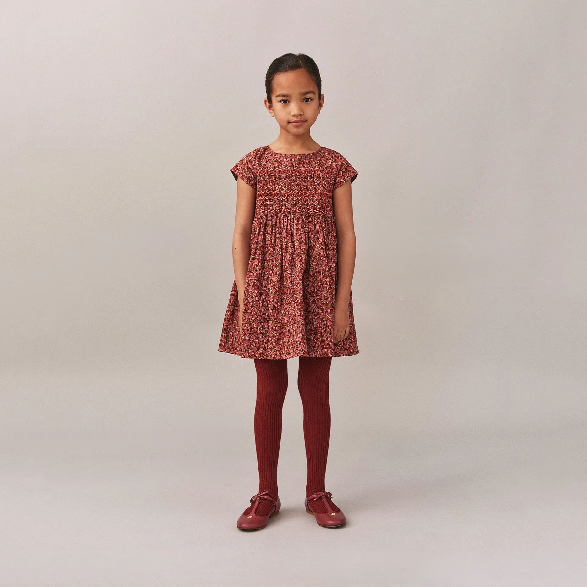 Bonpoint-Smocked and embroidered Duchess dress in Liberty fabric