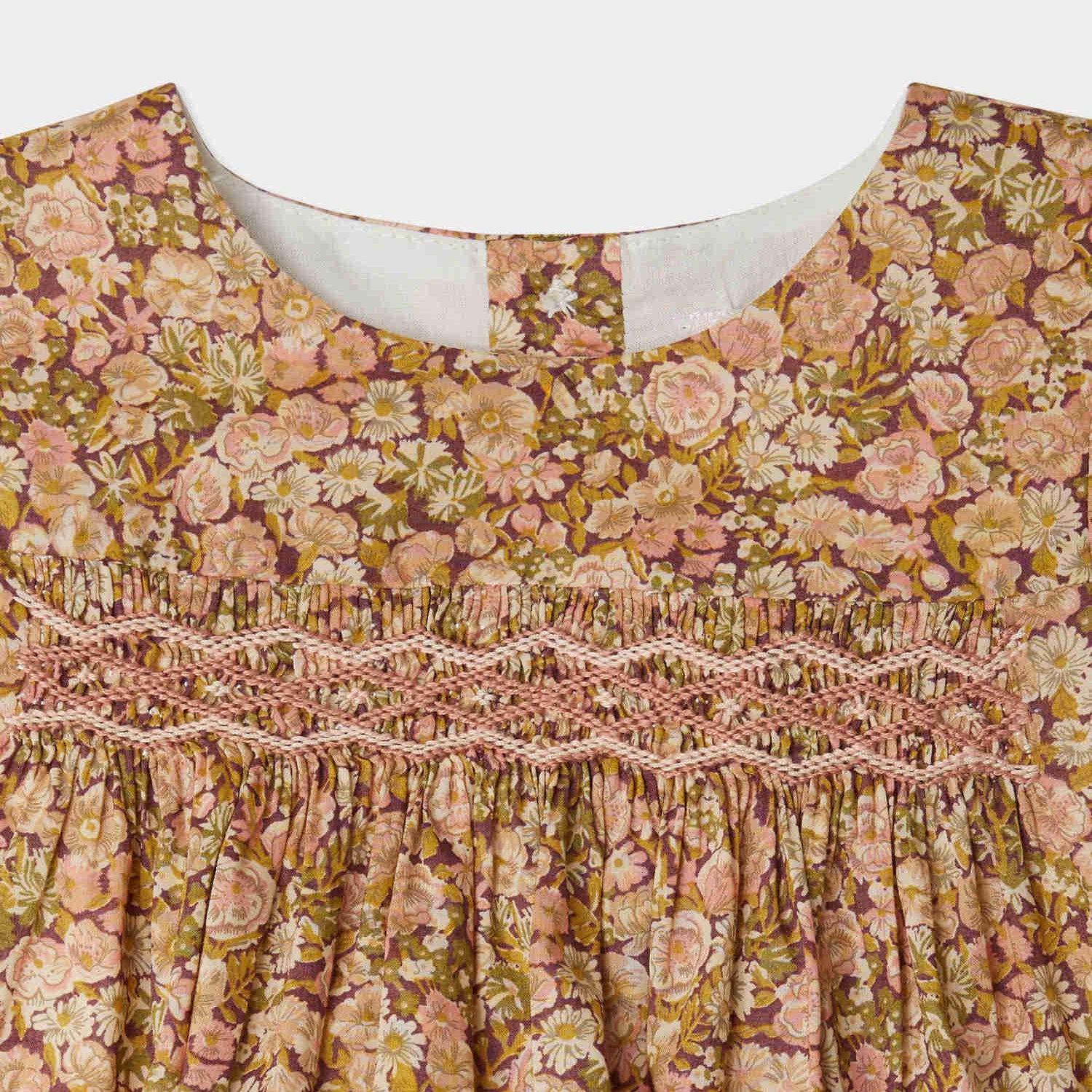 Bonpoint-Félicie smocked and embroidered dress in Liberty fabric