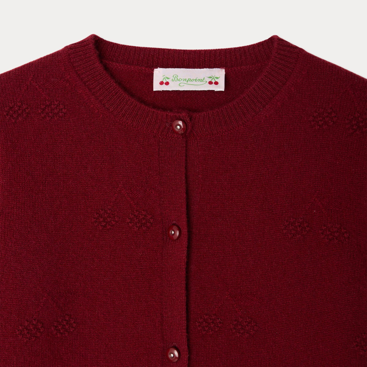 Bonpoint-Cardigan Manon Bordeaux