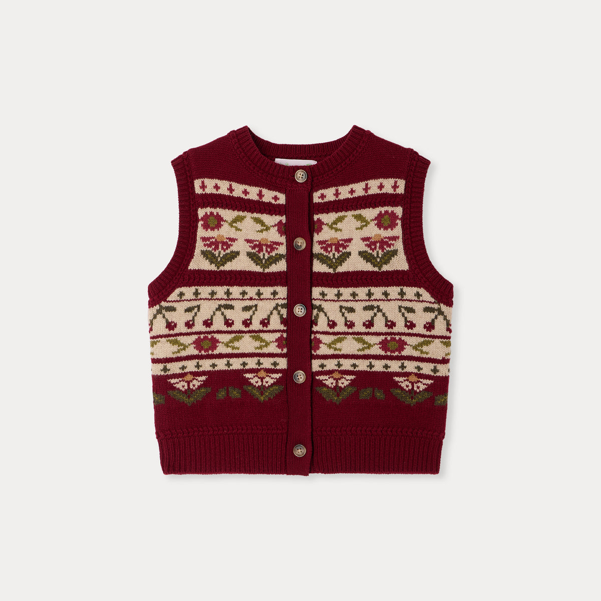 Bonpoint-Cardigan Meriam Bordeaux