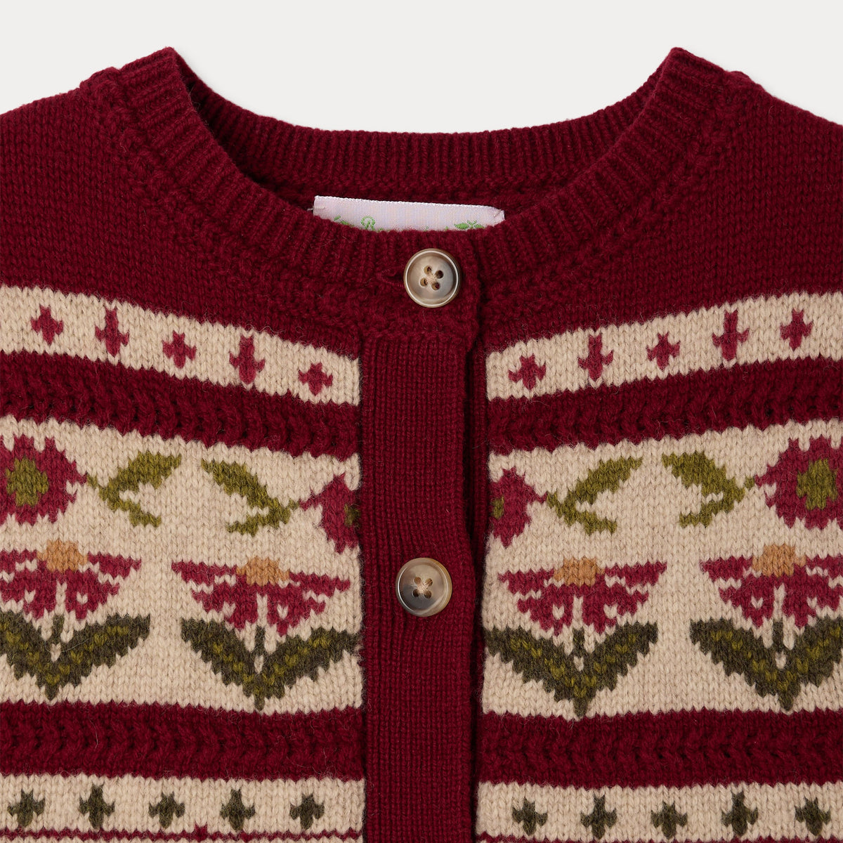 Bonpoint-Cardigan Meriam Bordeaux