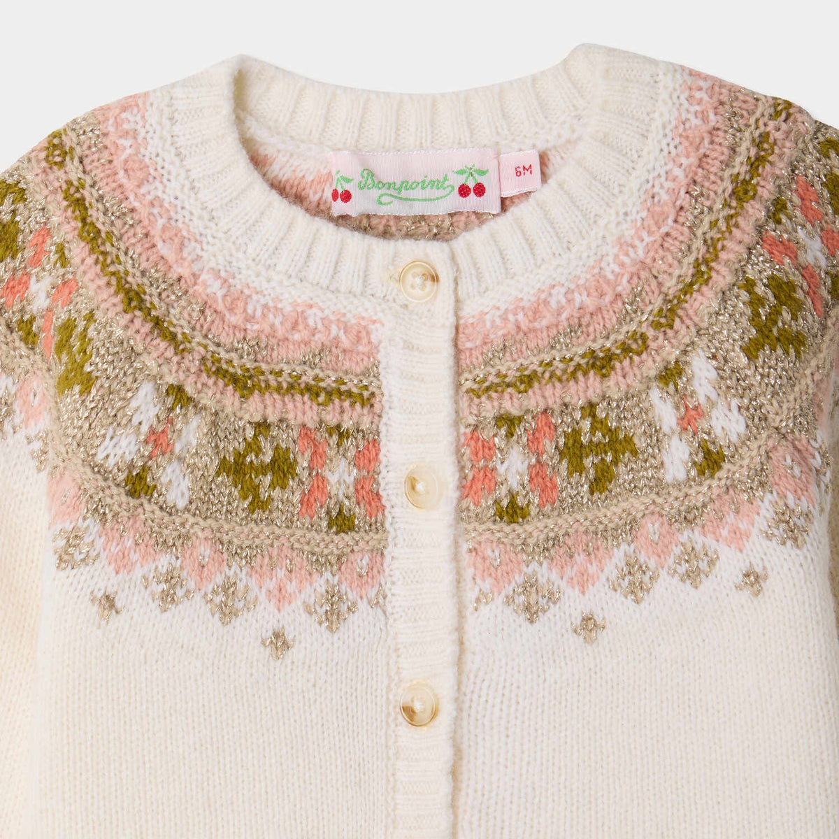 Bonpoint-Bebe Cardigan Maylia Blanc Naturel