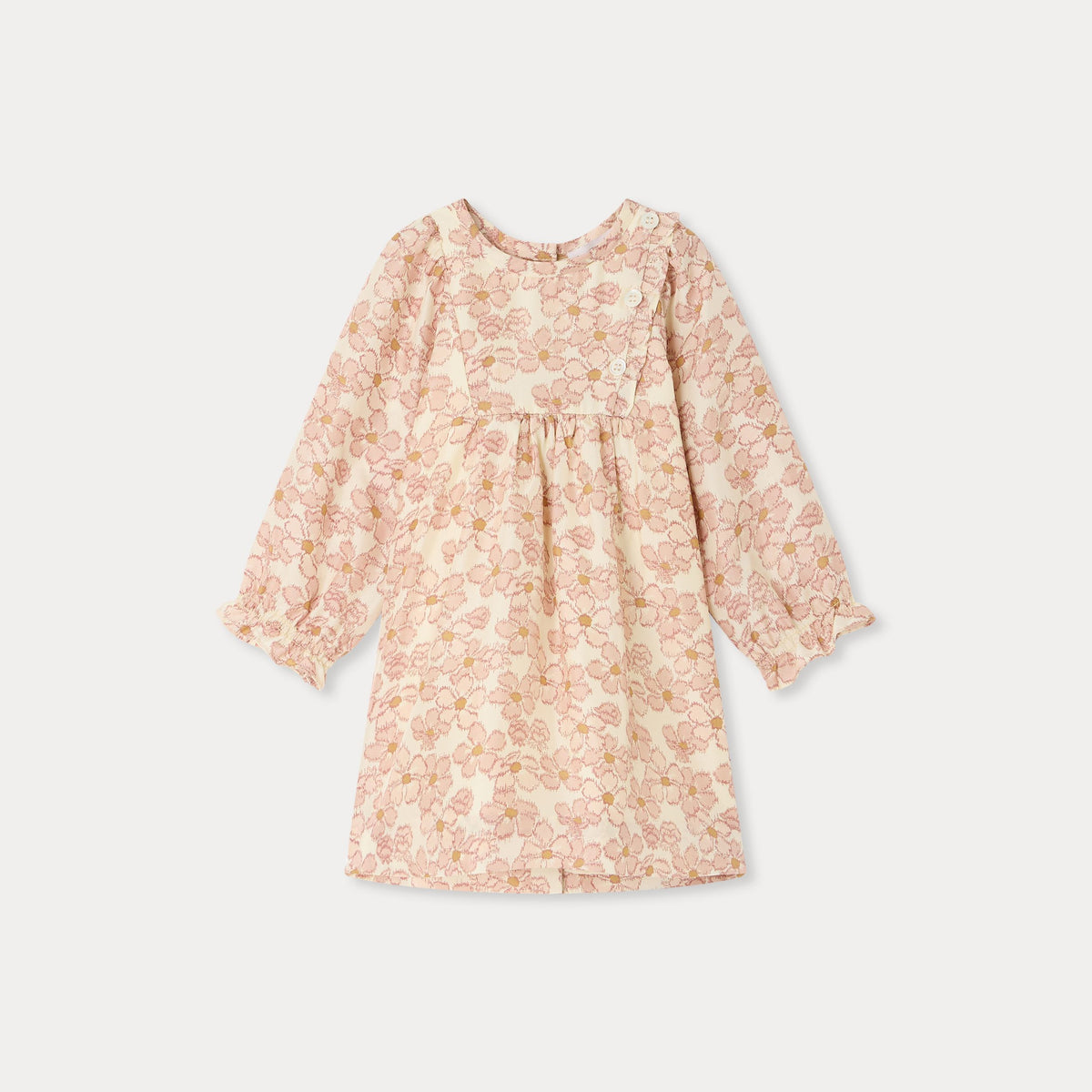 Bonpoint-Bebe Robe Maelia Fleurs Rose