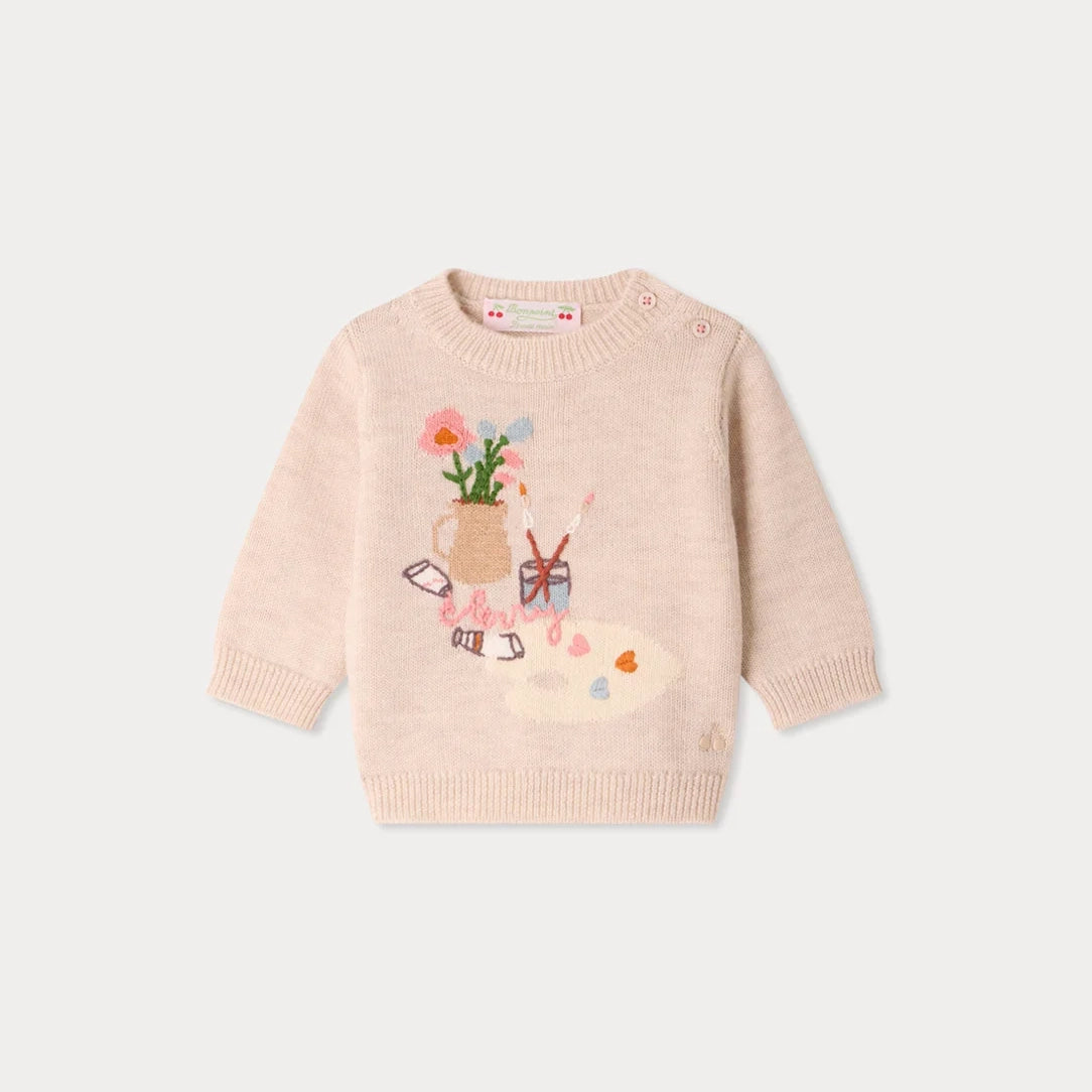 Bonpoint-Bebe Pull Almire Beige