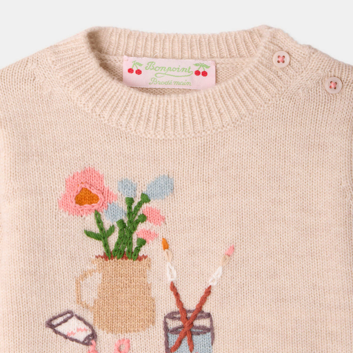 Bonpoint-Bebe Pull Almire Beige