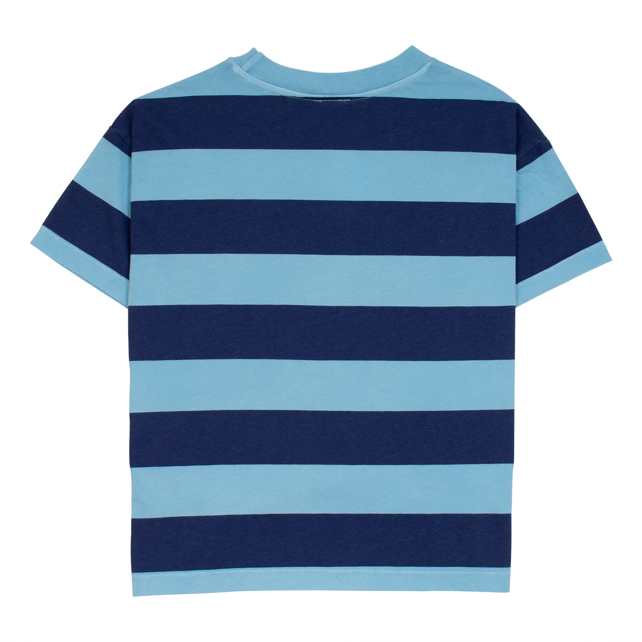 WIDE STRIPE TEE-TURQUOISE/NAVY