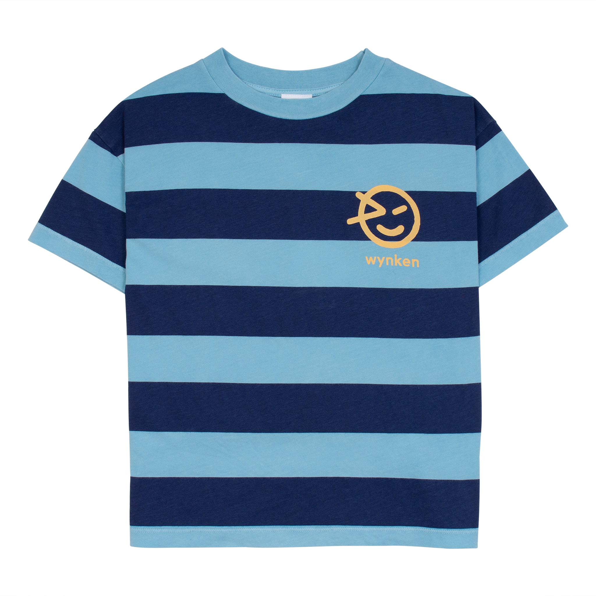 WIDE STRIPE TEE-TURQUOISE/NAVY