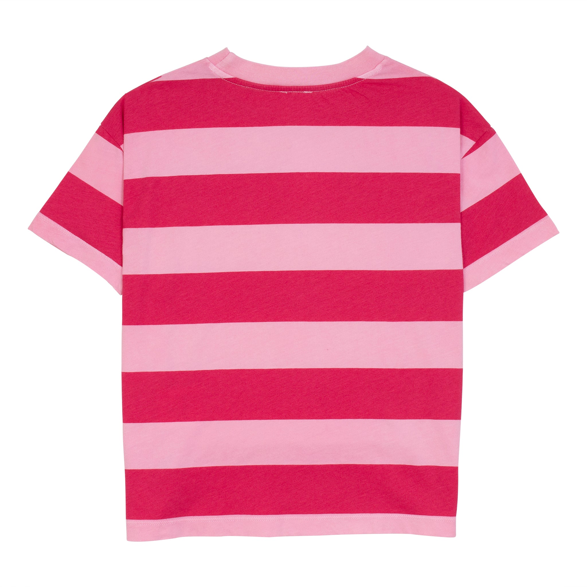 WIDE STRIPE TEE-POP PINK/MAGENT