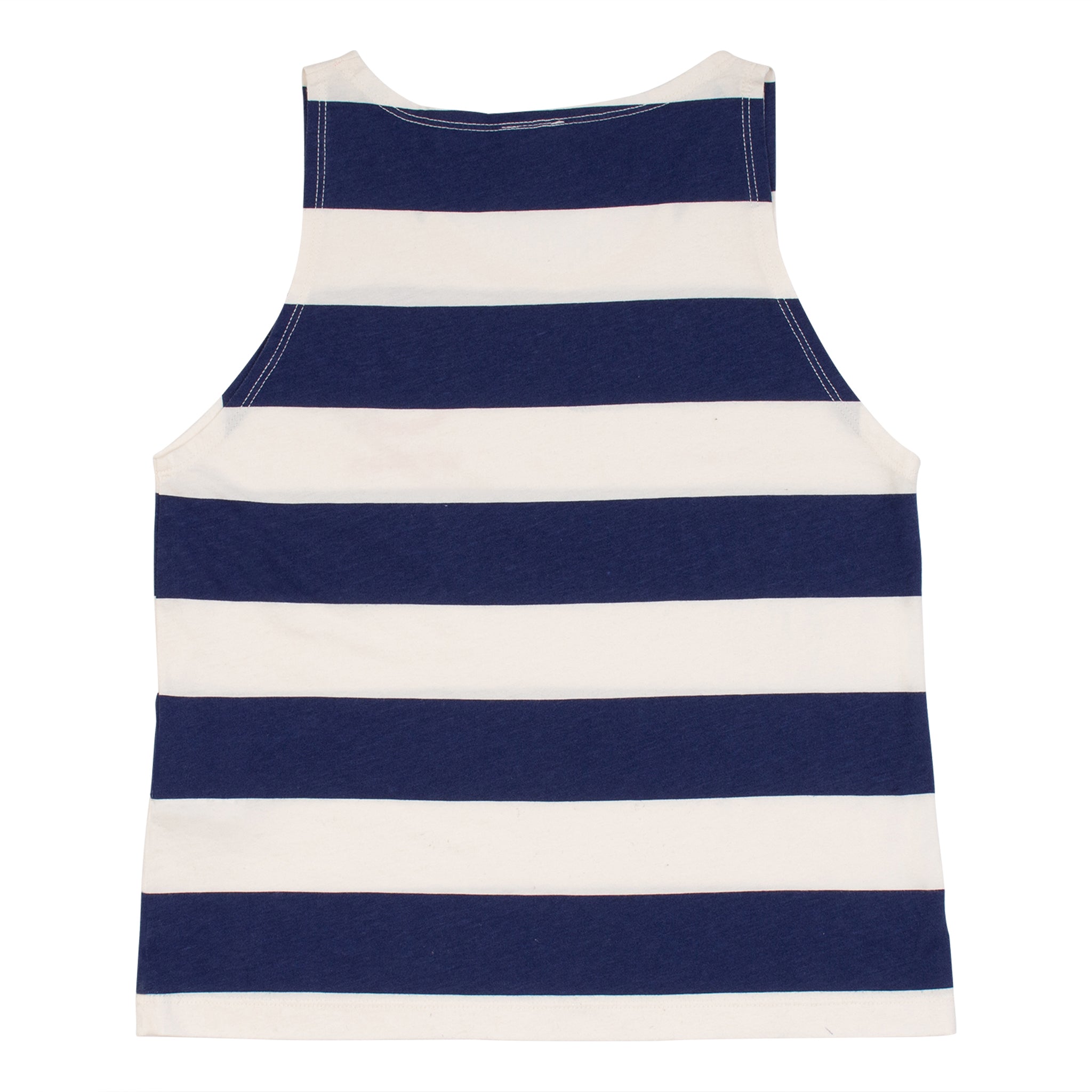 WIDE STRIPE VEST-ECRU/NAVY