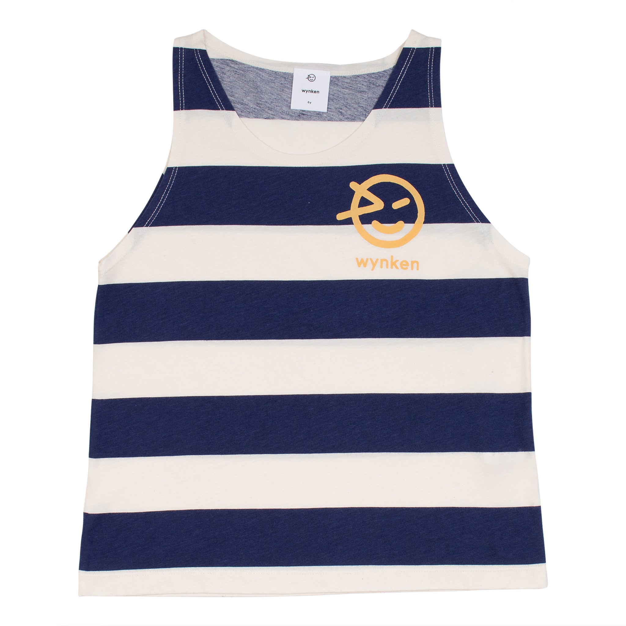 WIDE STRIPE VEST-ECRU/NAVY