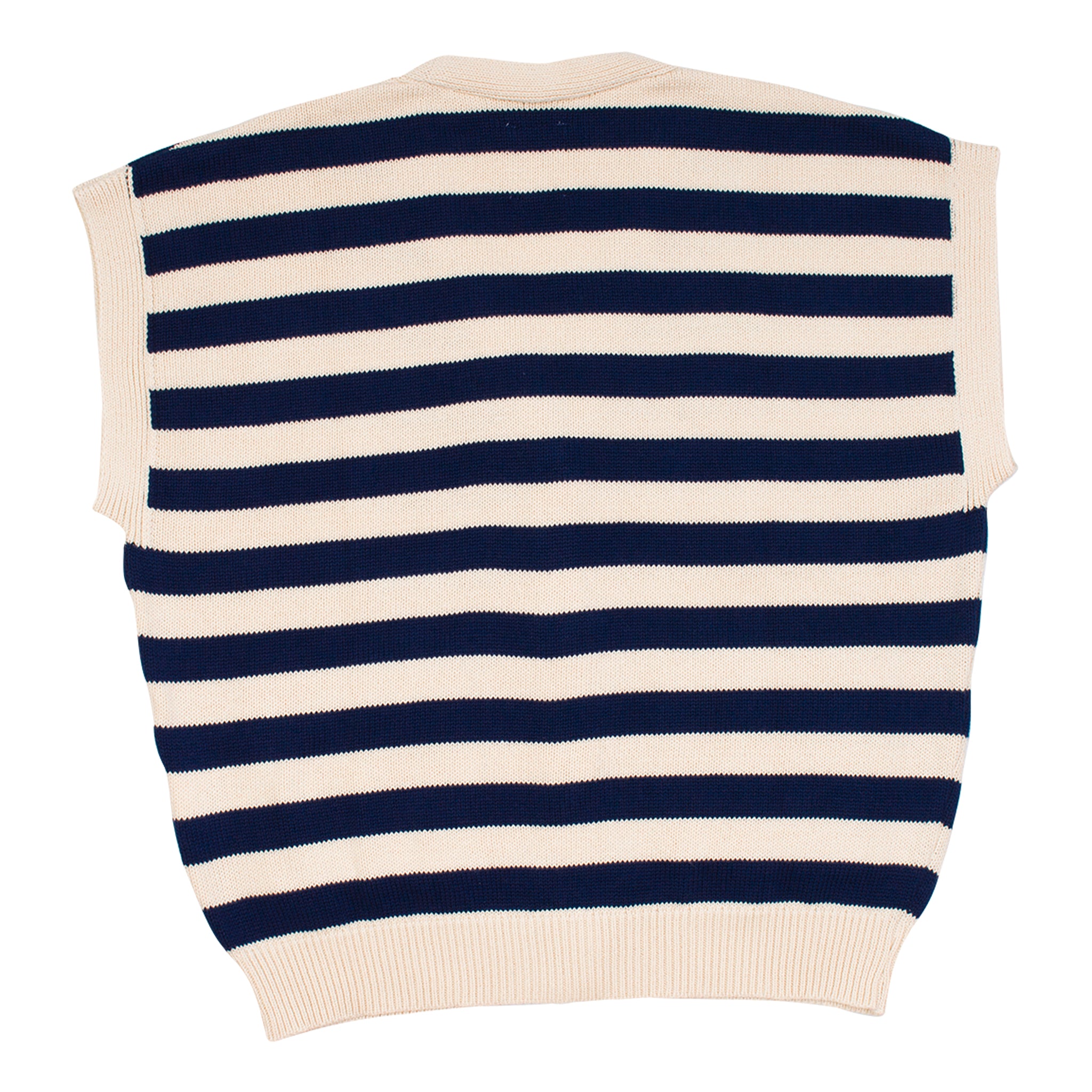 WYNKEN STRIPE WAISTCOAT-NAVY/TIDE WHITE