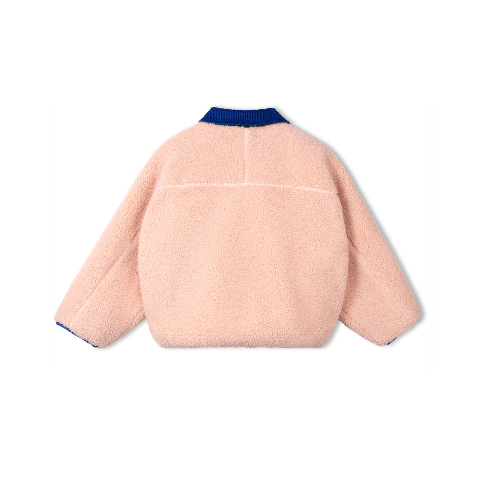 Wynken-Kids Fuzzy Reversible Jacket Blue Ode To Rose