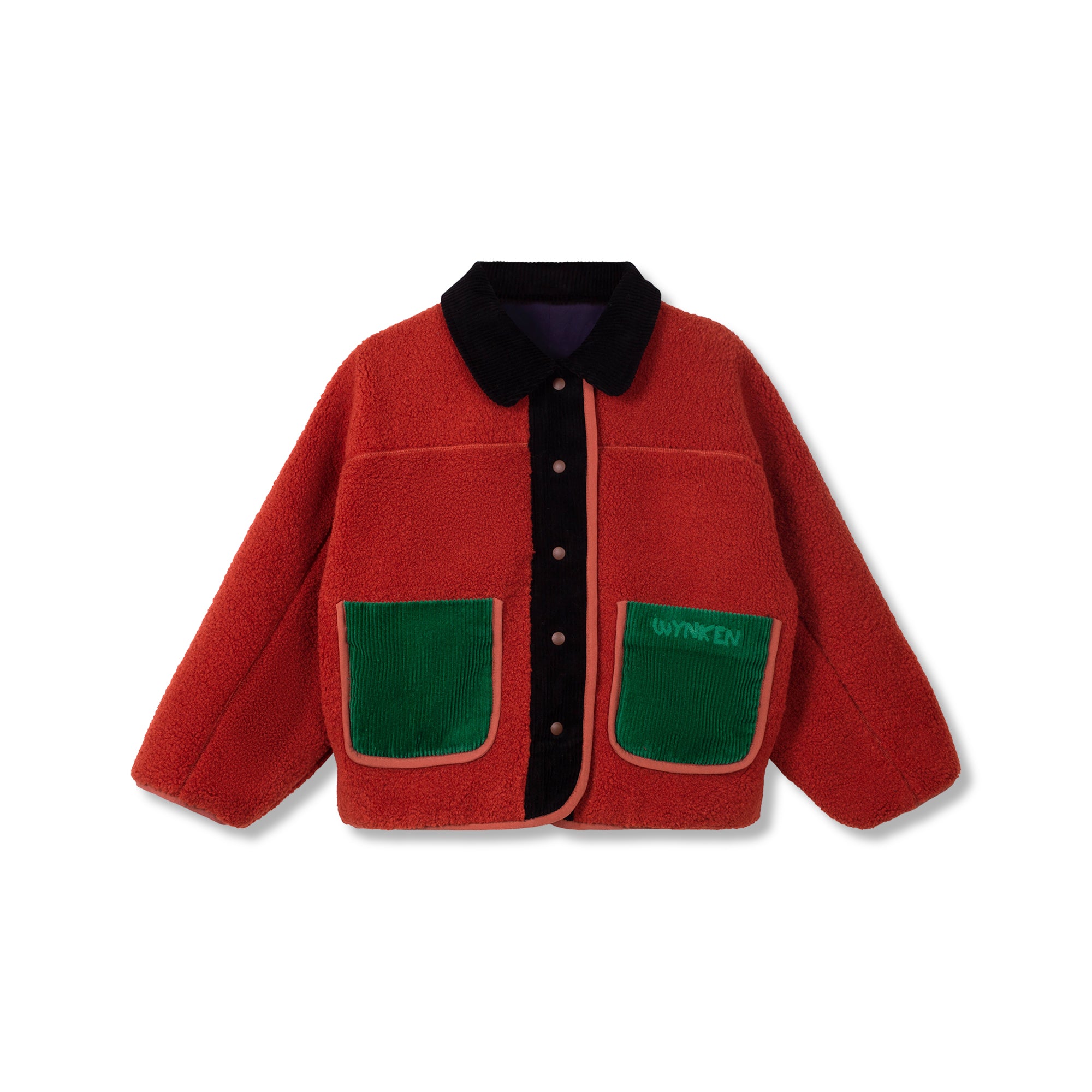Wynken-Kids Fuzzy Reversible Jacket Navy Rusty Bear