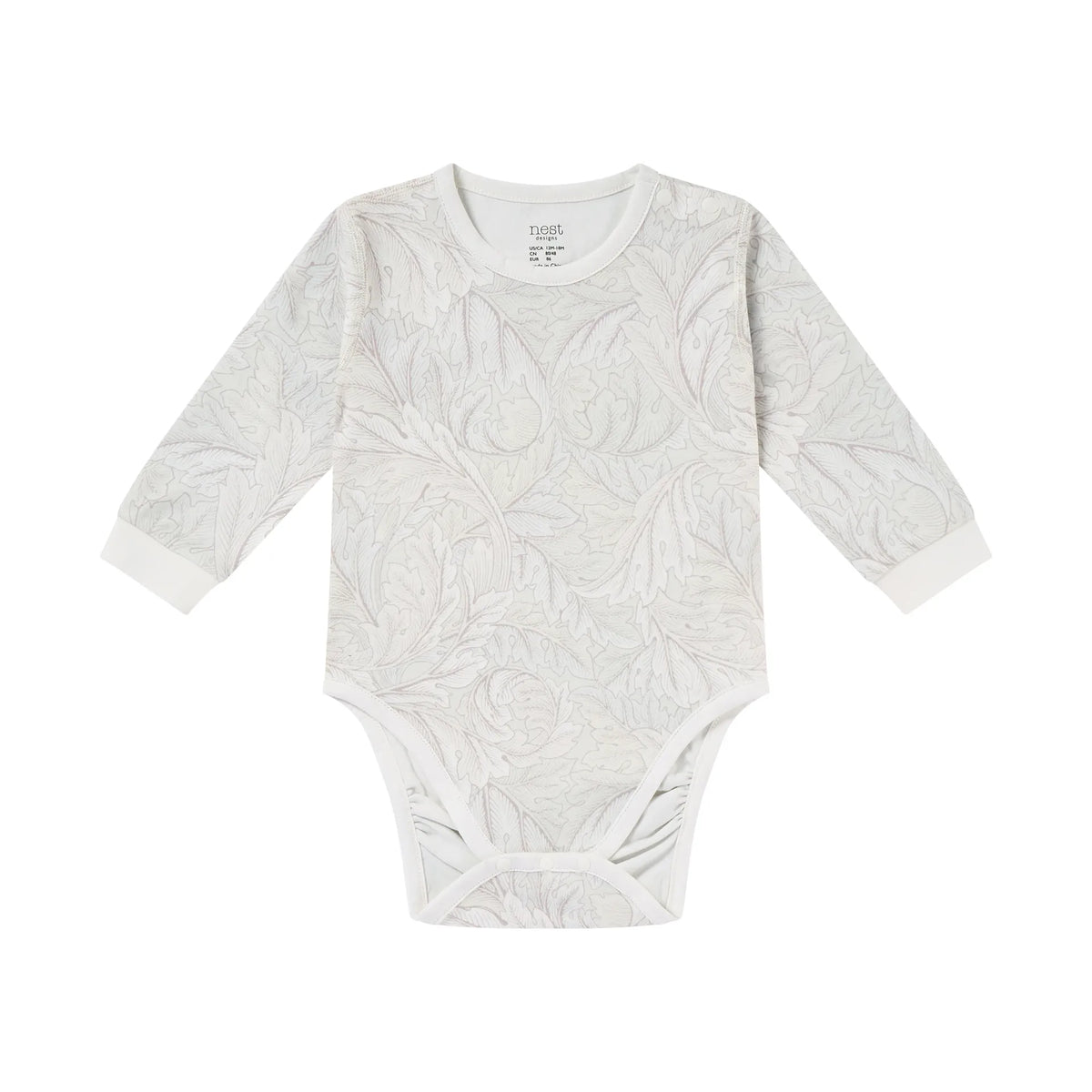 Nest Designs-Long Sleeve Onesie Acanthus Fired Biscuit