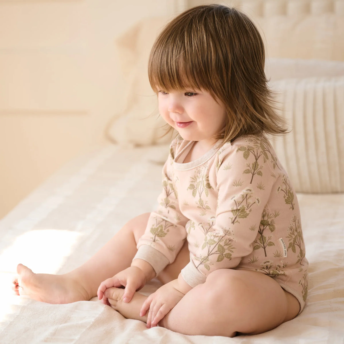 Nest Designs-Long Sleeve Onesie Meadow Sweet