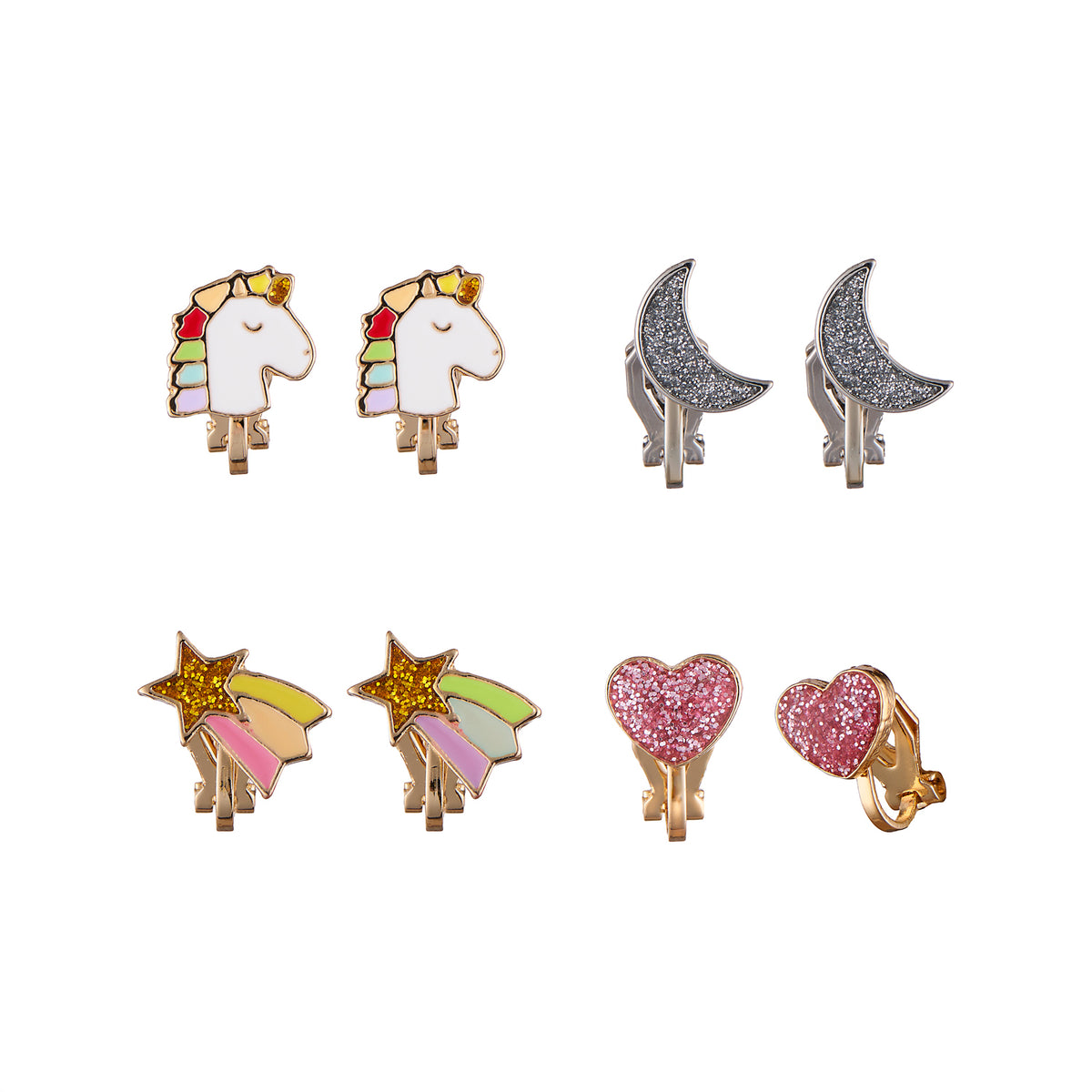 Rockahula Kids-Rainbow Unicorn Clip On Earrings