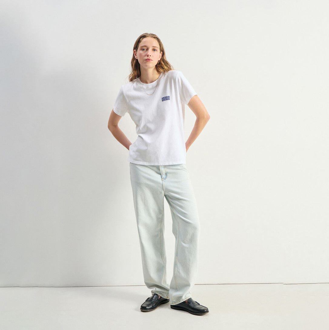 American Vintage-Women T-Shirt Mc Col Rond Ykobow Blanc