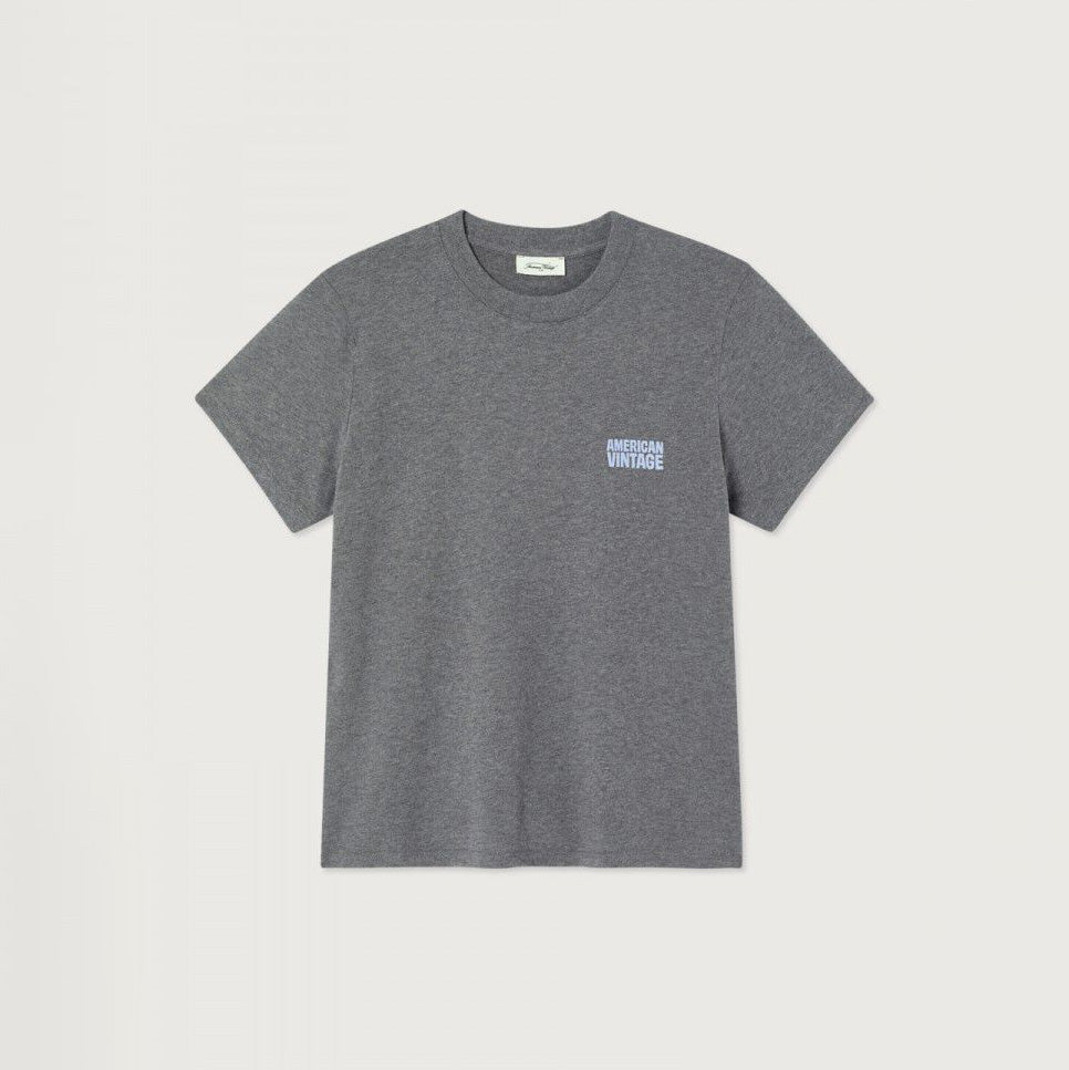 American Vintage-Women T-Shirt Mc Col Rond Ykobow Granite Chine