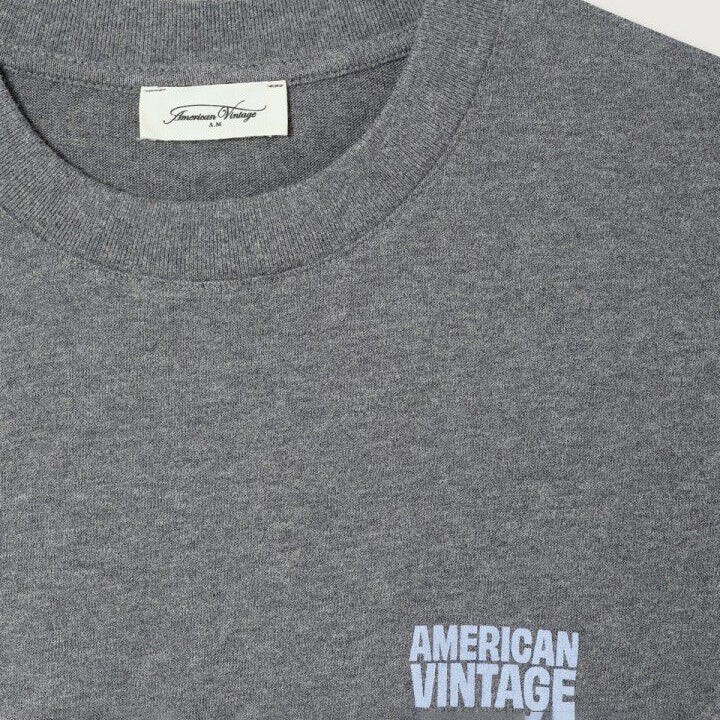American Vintage-Women T-Shirt Mc Col Rond Ykobow Granite Chine