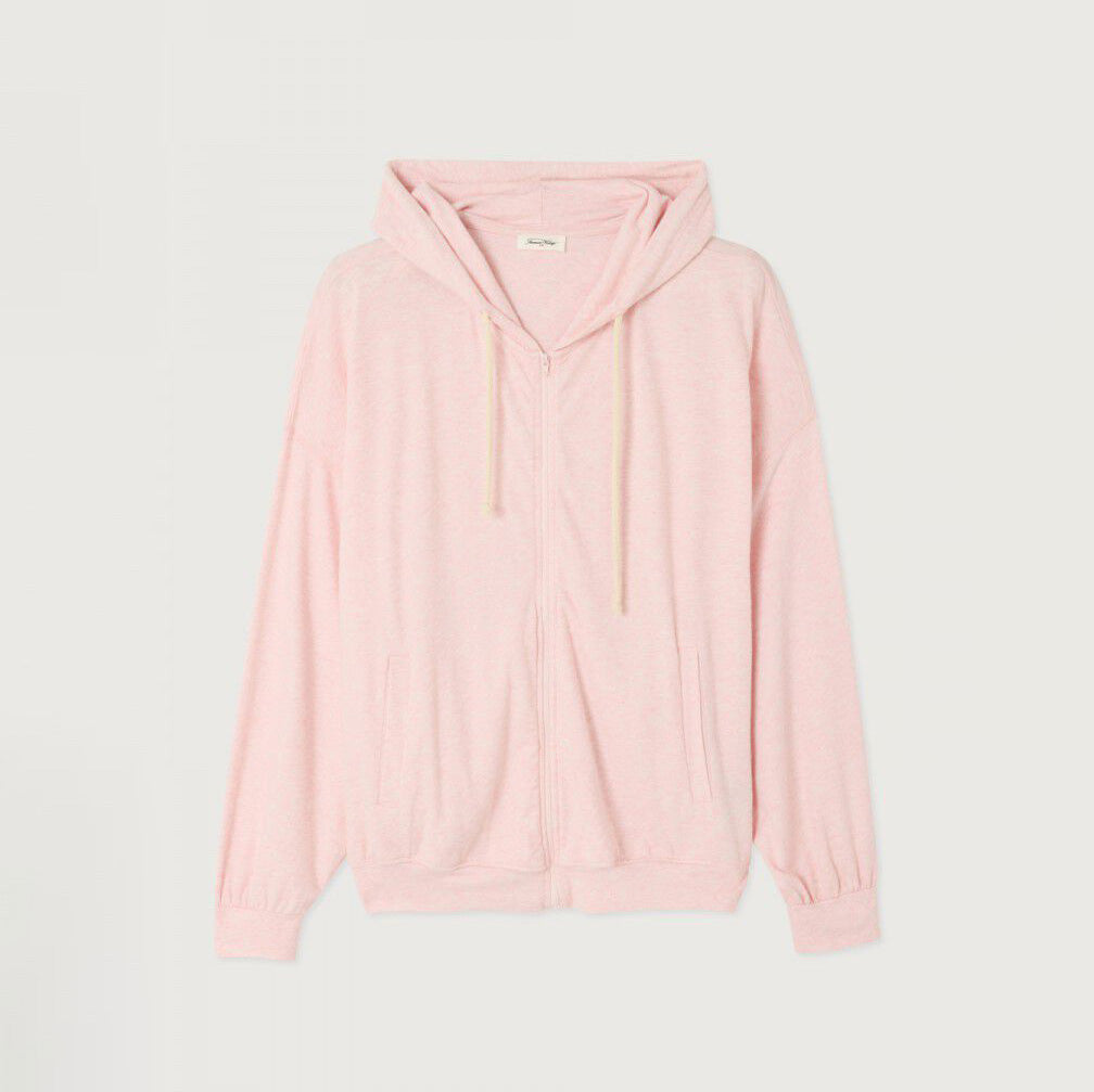 American Vintage-Women Sweat ML Capuche Zippe Ypawood Glacage Chine